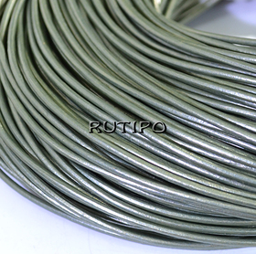 Leather cord olive mother-of-pearl, 2mm*1m