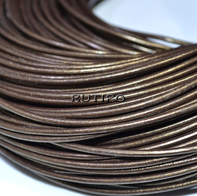 Leather cord Coconut Brown polished, 2mm, 1m