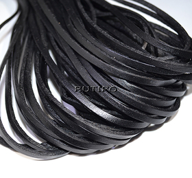 Leather cord black-2, 3*2mm*1m