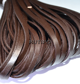 Leather cord dark brown, 5*2mm*1m