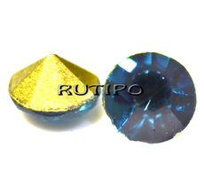 100шт, Конусные стразы Blue Zircon 4.8мм