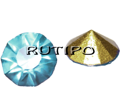 100шт, Конусные стразы Aquamarine, 3мм