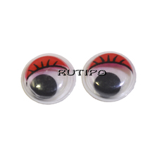 Eyes with shifting pupil, red, 10mm, pair