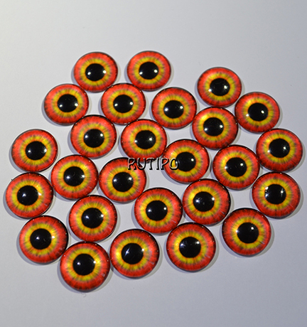 06-08 Cabochon eyes, glass, 6mm, pair