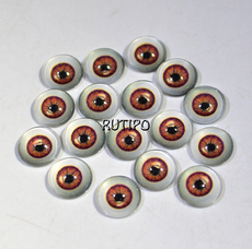 08-05 Light brown cabochon eyes, glass, 8mm, pair