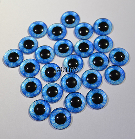 20-45 Глазки-кабошоны, стекло, 8мм, пара