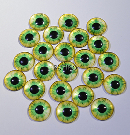 75-30 Cabochon eyes, glass, 10mm, pair