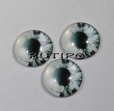 12-13 Gray cabochon eyes, glass, 12mm, pair