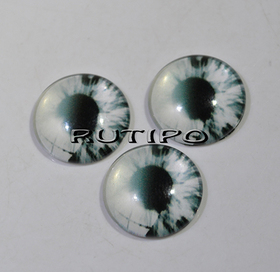 12-13 Gray cabochon eyes, glass, 12mm, pair