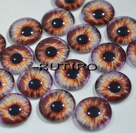59-06 Cabochon eyes, glass, 12mm, pair