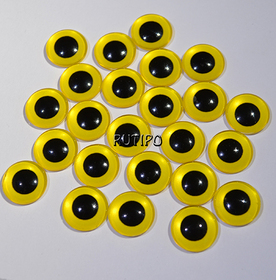 61-03 Cabochon eyes, glass, 12mm, pair