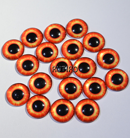 61-09 Cabochon eyes, glass, 12mm, pair