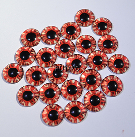 61-11 Cabochon eyes, glass, 12mm, pair