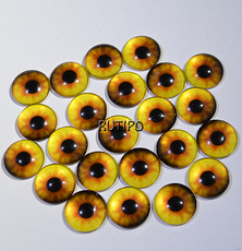 61-18 Cabochon eyes, glass, 12mm, pair