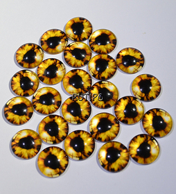 61-21 Cabochon eyes, glass, 12mm, pair