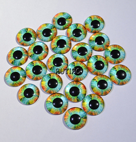 61-34 Cabochon eyes, glass, 12mm, pair