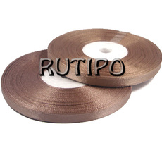 3125 Satin ribbon, light brown, 6mm * 1m