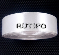 8001 Satin ribbon, white, 2.5cm * 1m