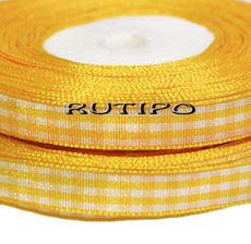 Checkered tape, yellow, 10mm * 1m