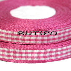 Pink-raspberry checkered ribbon, 10mm * 1m