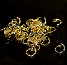 50шт, Колечки мед.сталь 18k Gold 6*0.8мм