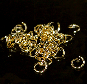 50шт, Колечки мед.сталь 18k Gold 6*0.8мм