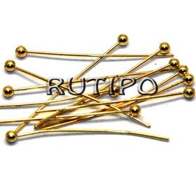 20шт, Пины с шариком Golden, 35мм