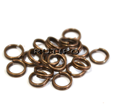 Колечки двойные Antique copper, 6мм, 2г