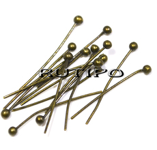 Pins with ball bronze 20mm, 20pcs
