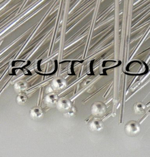 20шт, Пины с шариком Silver, 35мм
