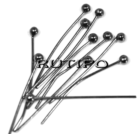 20шт, Пины с шариком Gunmetal 20мм