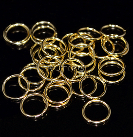 50шт, Колечки мед.сталь 18k Gold 8*0.8мм