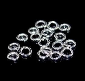 50шт, Колечки мед.сталь Silver Plated 4*0.8мм