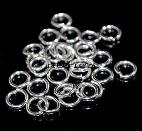 50шт, Колечки мед.сталь Silver Plated 5*0.8мм