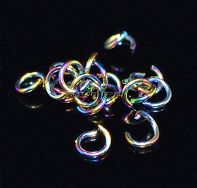 20шт, Колечки Rainbow мед.сталь 5*0.8мм