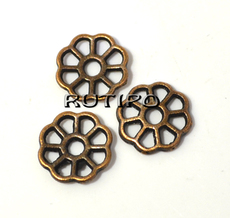 Antique copper flower, 9mm, 200pcs