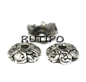 Rune Beads Caps Antique Silver, 6mm, pcs