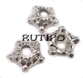 Platinum color Bead Cap, 6*3mm, pcs