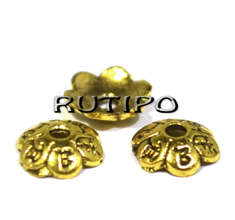 100шт, Обниматели "Руны" Antique gold, 6*3мм