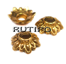 Antique gold Bead Cap, 8mm, pcs