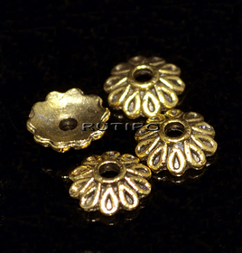 Antique gold Bead Cap, 8*2.5mm, pcs.