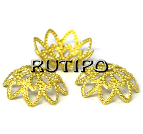 Golden Bead Cap, 10mm, pcs