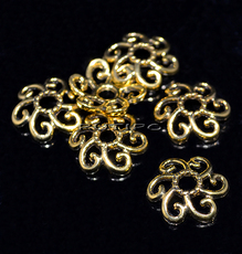 100шт, Обниматели Antique gold, 12*3мм