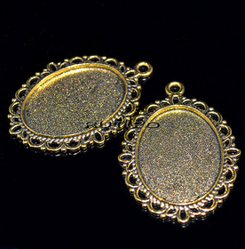 Оправа Antique gold, для кабошона 24*18мм, шт