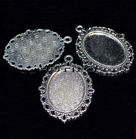 Оправа Antique Silver, для кабошона 24*18мм, шт