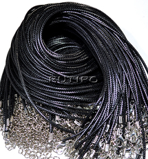 Base waxed cord Black 2mm*61cm, pcs