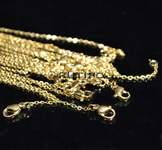 Chain Necklaces Stainless Steel Golden (size 2*1.5mm), 45cm, pcs