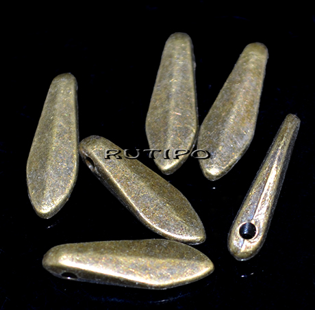 100шт, Подвески "Язычок" Bronze 16*5.5мм