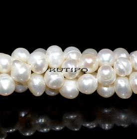 Перли, White, 7-6мм, нитка 34см (бл. 57шт)