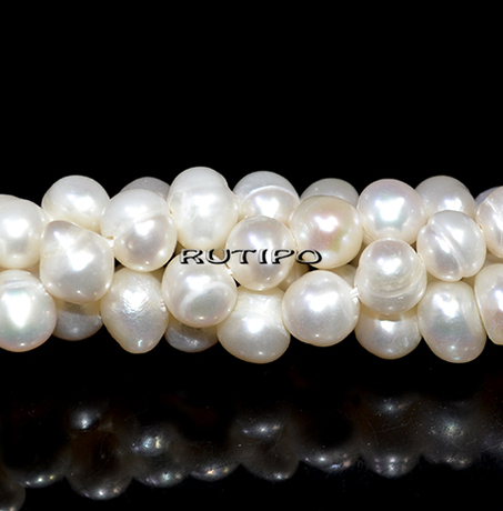 Жемчуг, White, 7-6мм, низка 34см (ок. 57шт)